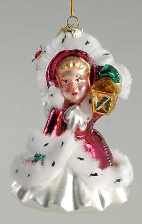 Kurt Adler Christmas Ornament Girl With Lantern - No Box