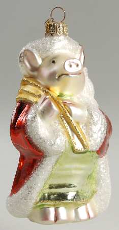 Kurt Adler Christmas Ornament Pig Dressed In Santa Suit - Boxed