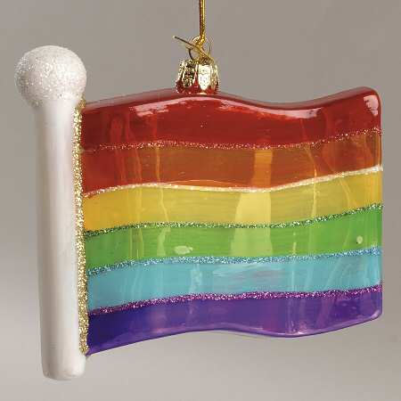 Kurt Adler Christmas Ornament Gay Pride Flag - Boxed