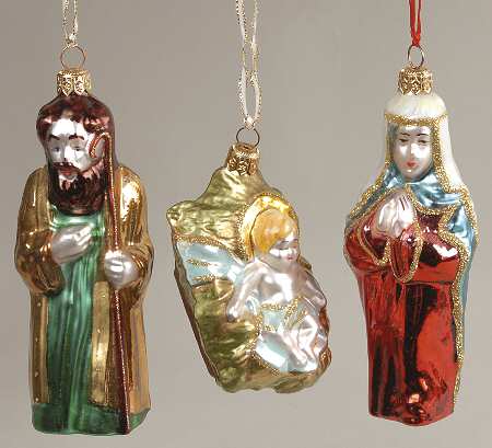 Kurt Adler Christmas Ornament Holy Family-Set Of 3 Boxed - Boxed