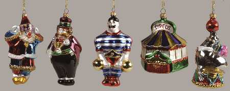 Kurt Adler Christmas Ornament Circus-Set Of 5-Boxed - Boxed