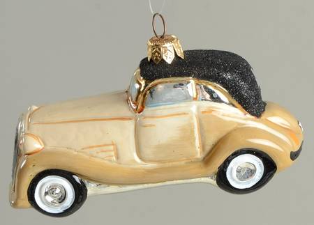Kurt Adler Christmas Ornament Old Car-Tan - Boxed