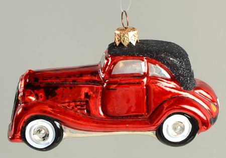 Kurt Adler Christmas Ornament Old Car-Red - Boxed