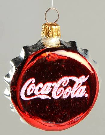 Kurt Adler Christmas Ornament Coca Cola Bottle Cap - Boxed
