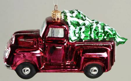 Kurt Adler Christmas Ornament Ford Truck With Tree - Boxed