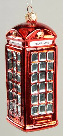 Kurt Adler Christmas Ornament London Telephone Booth - Boxed