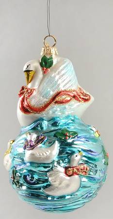 Twelve Days of Christmas-Ornament Seven Swans Swimming - Boxed