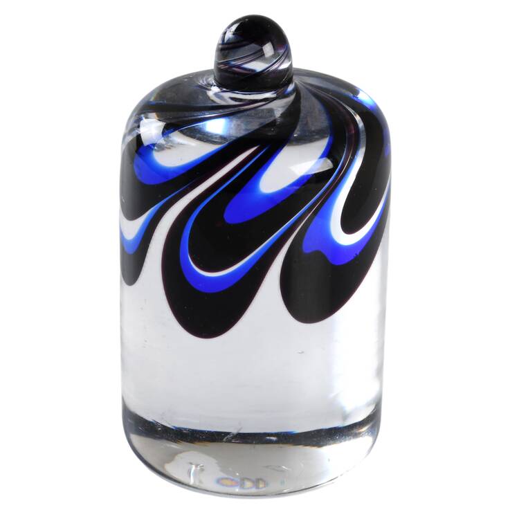 Kosta Boda Figurines Cylinder Paperweight-Blue/Purple - No Box
