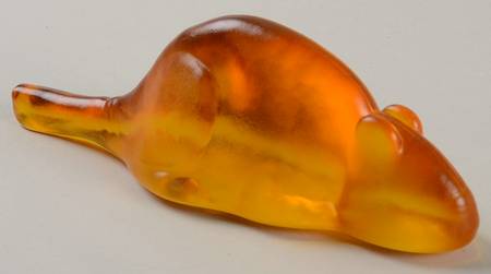 Kosta Boda Figurines Mouse-Amber-Sea Glass - Boxed