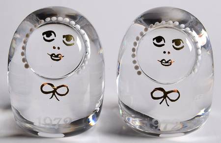 Kosta Boda Annual Paperweight Twins-Pair - Boxed