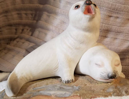 Kazmar Porcelain Figurines Harp Seal Pups - No Box