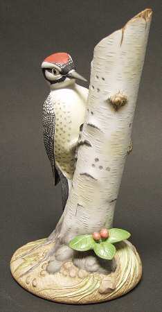 Kazmar Porcelain Figurines Ladder Backed Woodpecker - No Box