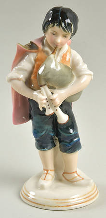 Karl Ens Figurine Boy With Bagpipes - No Box