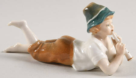 Karl Ens Figurine Boy Playing A Flute - No Box