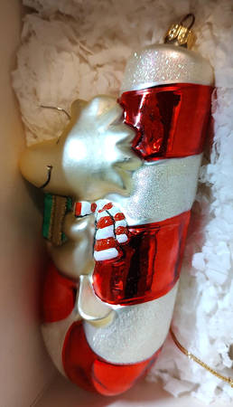 Peanuts Woodstock On Candy Cane - Boxed