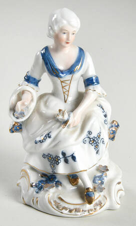 KPM Figurines Woman With Basket & Flower - No Box
