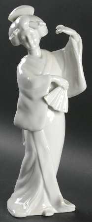 KPM Figurines Oriental Lady W/ Fan - No Box