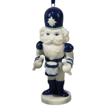 China & Lace - Delft Blue Nutckracker With Drum - No Box 52a