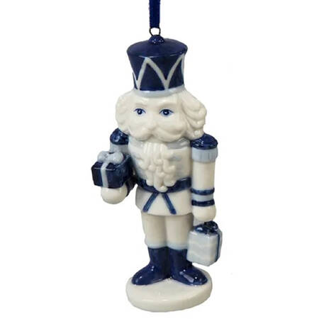 China & Lace - Delft Blue Nutckracker With Gifts - No Box