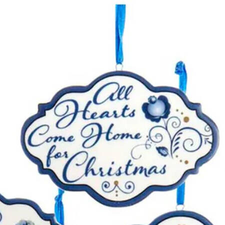 China & Lace - Delft Blue All Hearts Come Home For Christmas - No Box