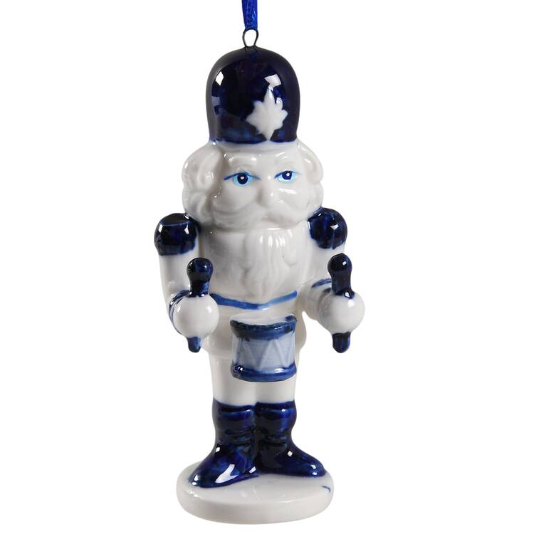 China & Lace - Delft Blue Nutckracker With Drum - No Box 52a