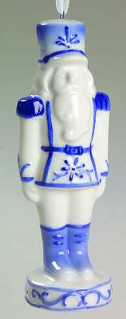 China & Lace - Delft Blue Nutcracker Blue Boots - No Box