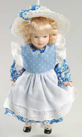 China & Lace - Delft Blue Doll Ornament-Blonde - Boxed