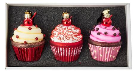 Sweet Shoppe Red Velvet Cupcakes-Set Of 3 - Boxed
