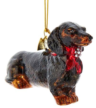 Pet Parade (Bown Glass) Brown Dachshund With Scarf - No Box