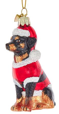 Pet Parade (Bown Glass) Rottweiler In Santa Suit - No Box