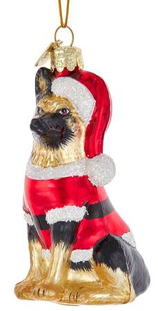 Pet Parade (Bown Glass) German Shepherd In Santa Suit - No Box