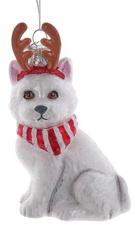 Pet Parade (Bown Glass) West Highland Terrier With Antlers - No Box
