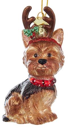 Pet Parade (Bown Glass) Yorkshire Terrier With Antlers - No Box