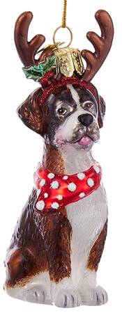 Pet Parade (Bown Glass) Boxer With Antlers - No Box