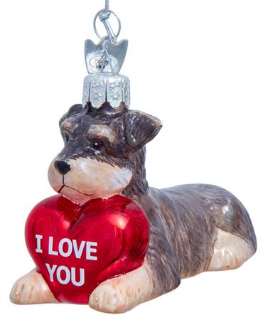Pet Parade (Bown Glass) Schnauzer With Heart - No Box