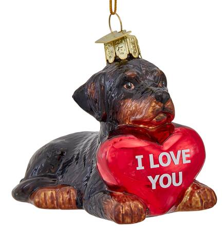 Pet Parade (Bown Glass) Rottweiler With Heart - No Box