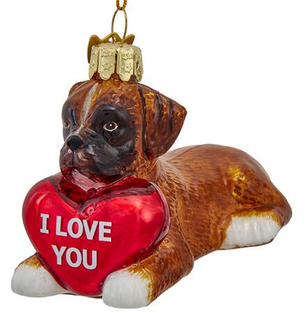 Pet Parade (Bown Glass) Boxer With Heart - No Box