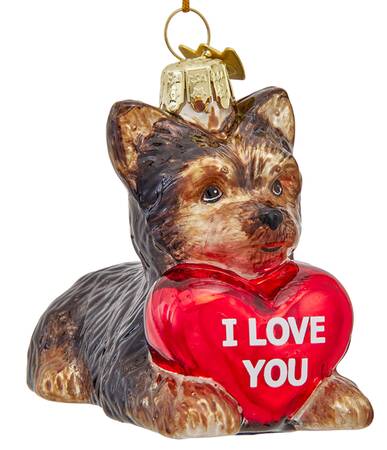 Pet Parade (Bown Glass) Yorkshire Terrier With Heart - No Box