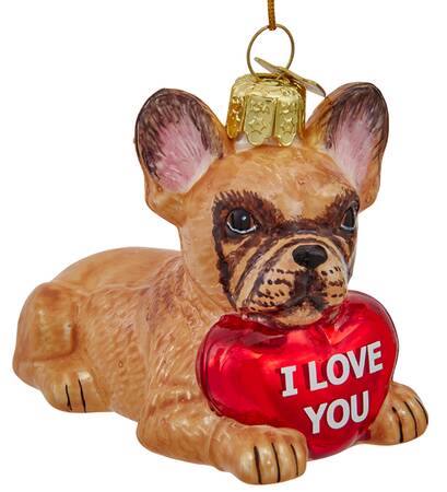 Pet Parade (Bown Glass) French Bulldog With Heart - No Box