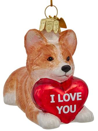 Pet Parade (Bown Glass) Corgi With Heart - No Box