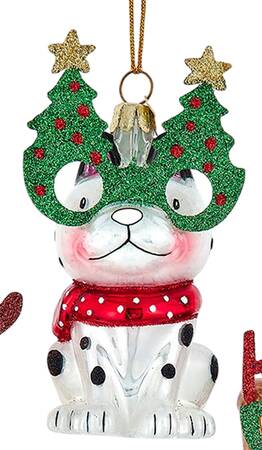 Pet Parade (Bown Glass) Dog W/ Christmas Tree Glasses - No Box Nb170b
