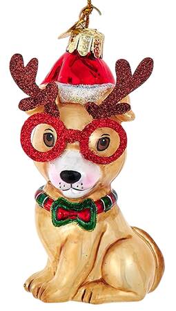 Pet Parade (Bown Glass) Dog With Reindeer Glasses - No Box Nb170a
