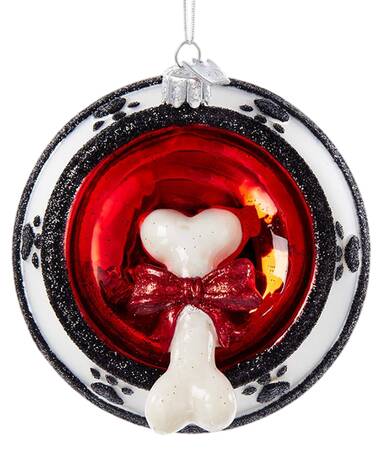 Pet Parade (Bown Glass) Dog Bone In Bowl - No Box