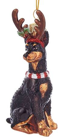 Pet Parade (Bown Glass) Doberman With Antlers - No Box
