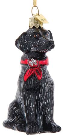 Pet Parade (Bown Glass) Black Lab With Scarf - No Box