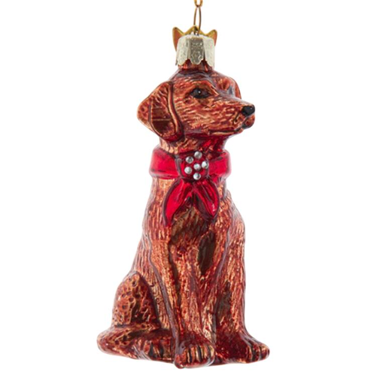Pet Parade (Bown Glass) Brown Labrador Ret W/ Scarf - No Box