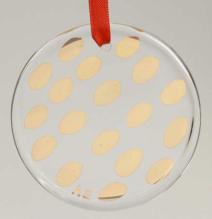 Kosta Boda  Ornaments Glimmer-Gold Dots - Boxed