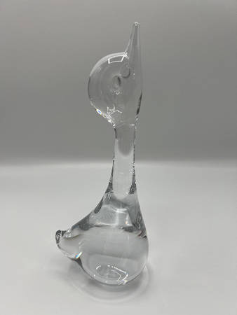 FM Konstglas Art Glass Duck Stretching-Medium - No Box