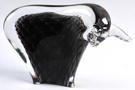 FM Konstglas Art Glass Bull - No Box