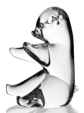 FM Konstglas Art Glass Teddy Bear-Clear - No Box